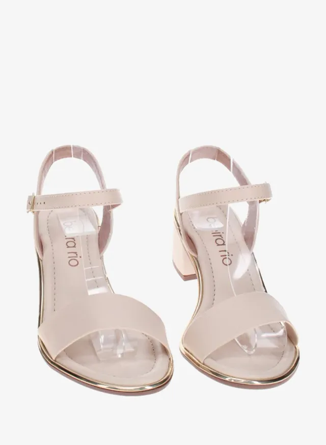 Beira Rio Ladies Low Heel Sandals Cream – image 4
