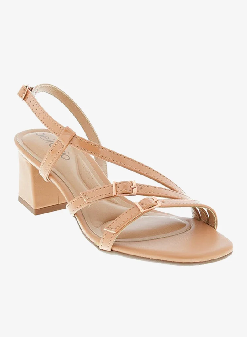 Women's Mid Heel Sling Back Ankle Strap Sandals