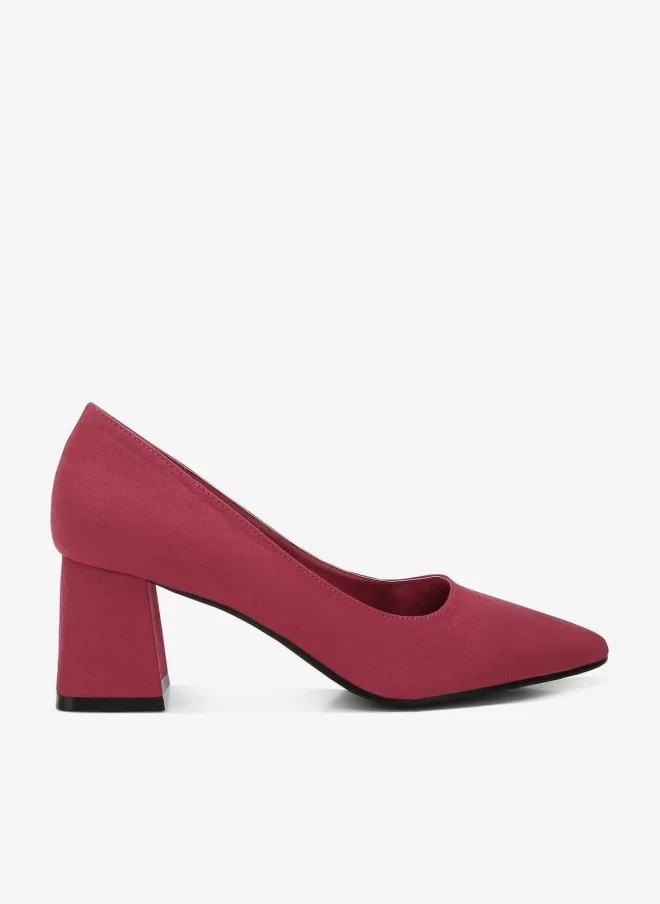Block Heel Pumps Beige