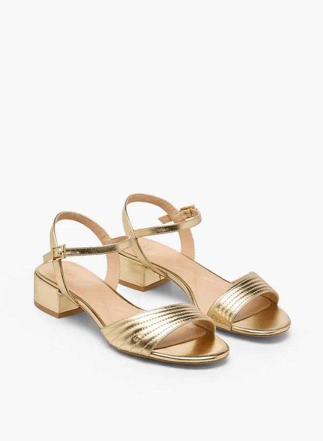 Women Quilted Block Heel Sandals