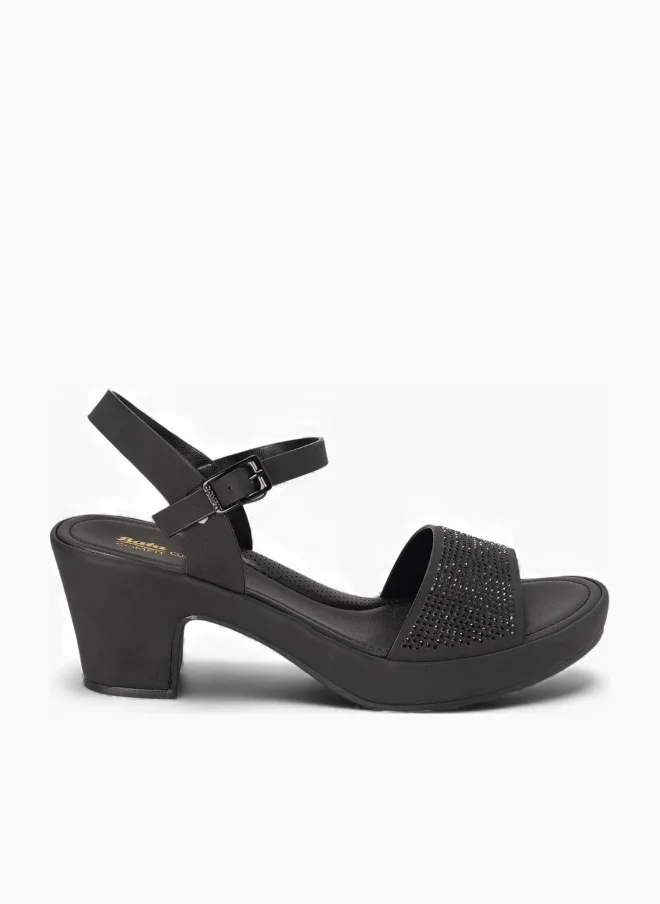 Comfit Embellished Cushion Block Heel Sandals