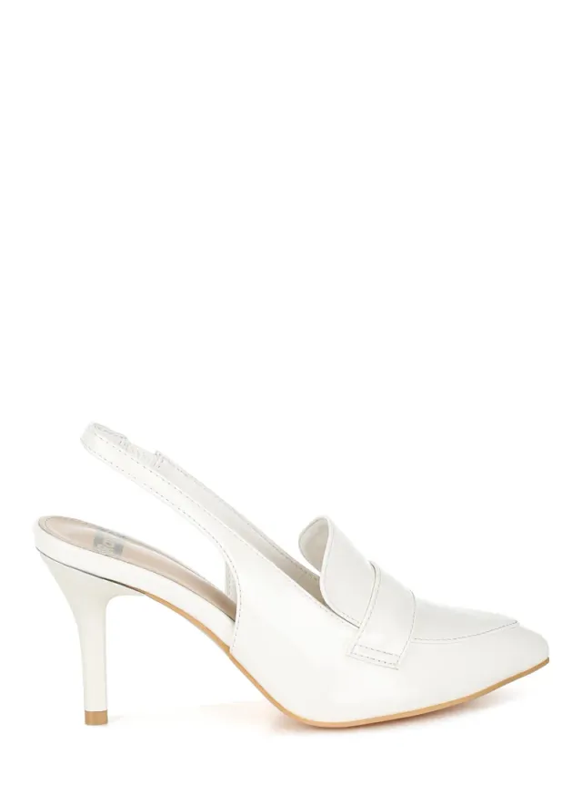 Slingback Loafer Sandals White