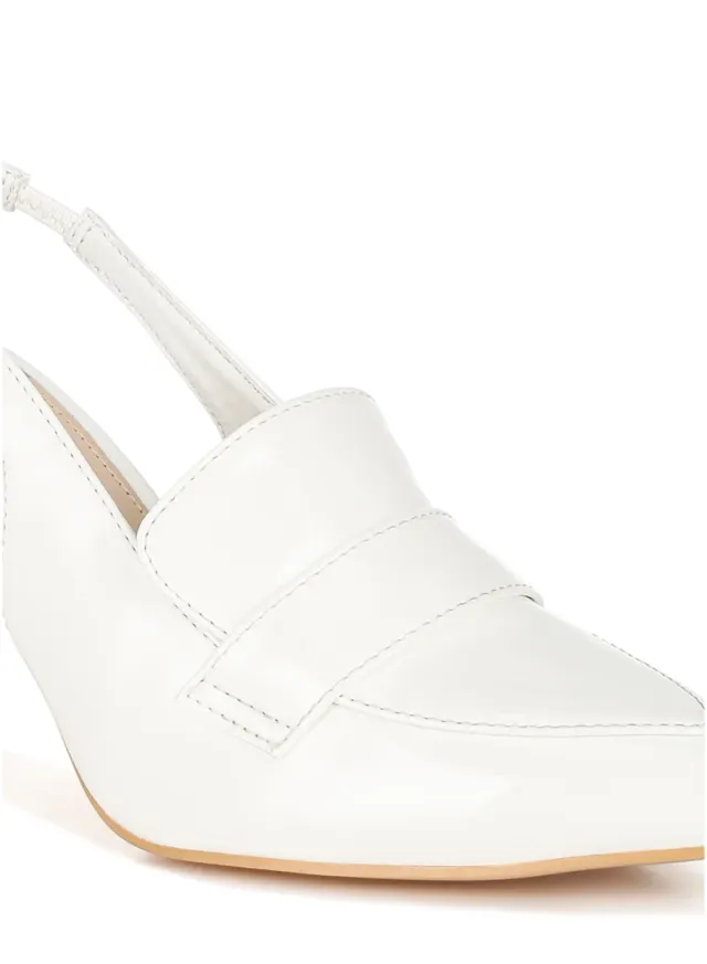 White Slingback Loafer Sandals with High Stiletto Heel – image 5