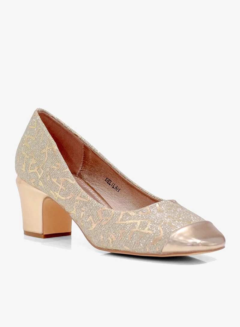 Delilah Pointy 5cm Heel Court Shoe Champagne