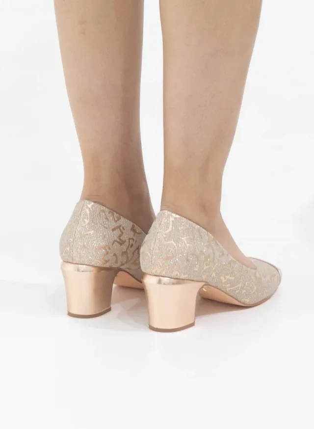 Delilah Pointy 5cm Heel Court Shoe Champagne – image 4