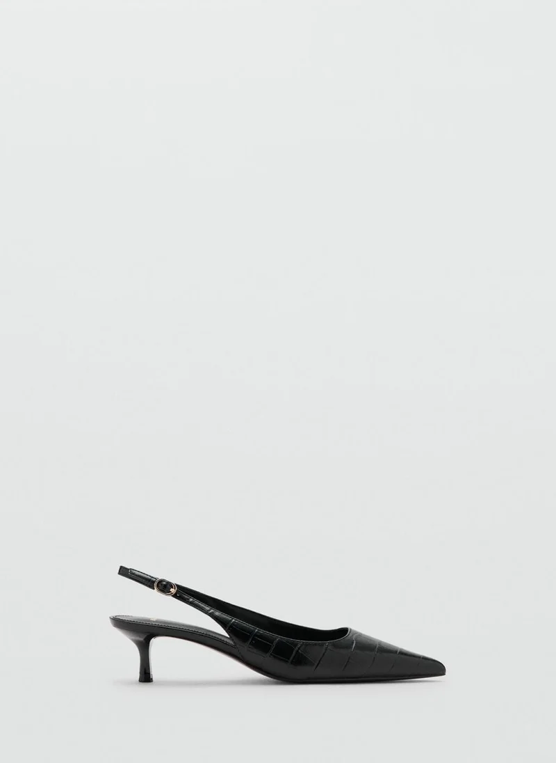 Croc-Effect Heeled Shoes