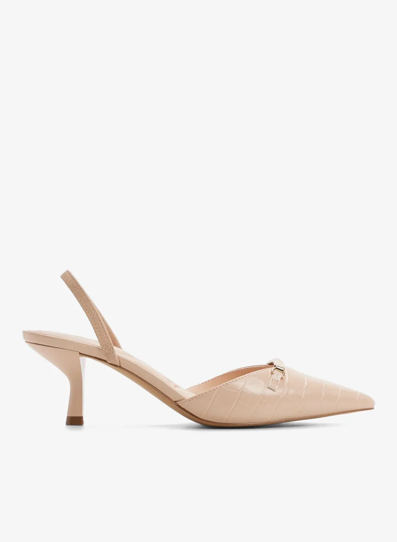 Metal Accent Pointed Toe Pumps