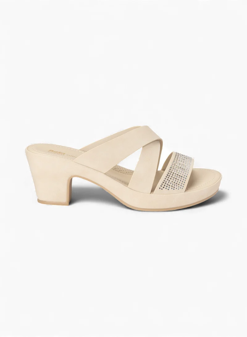 Comfit Rhinestone Heeled Slip-On Sandals