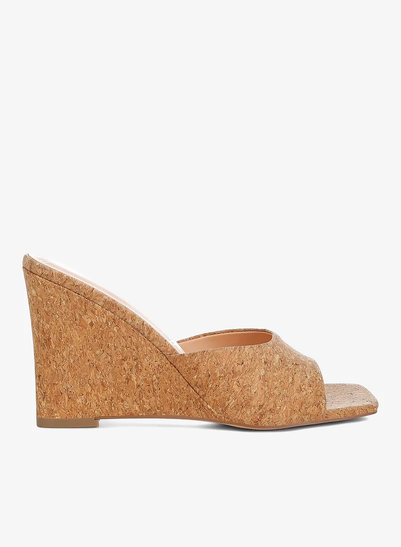 Cork Wedge Sandals Natural