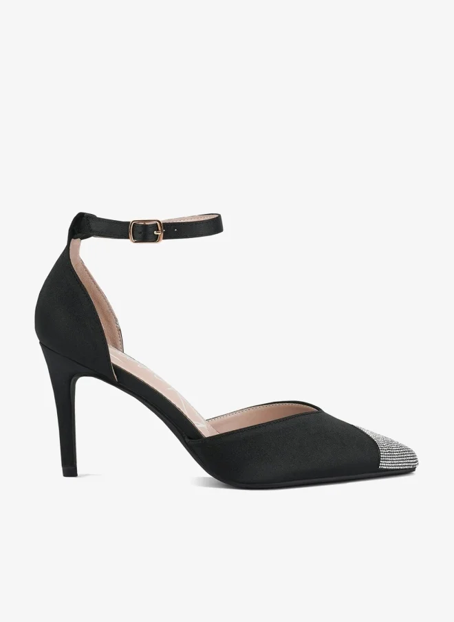 Embellished Toe Cap Sandals Black