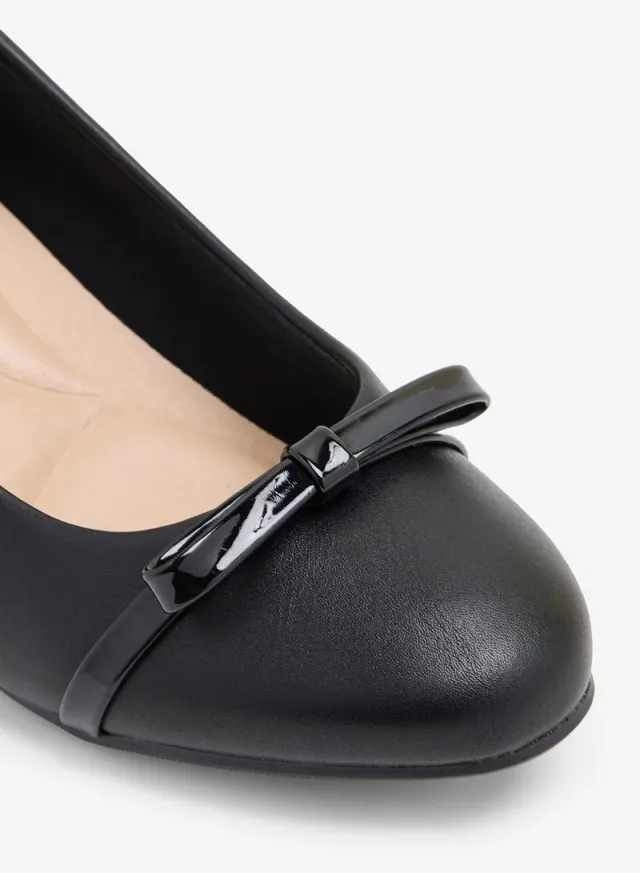 Black PU Square Toe High Heel Slip-On Women's Wedge Shoes – image 3