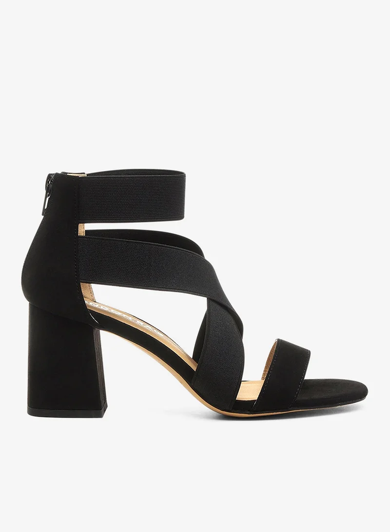 Recycled Micro Suede Block Sandals Black