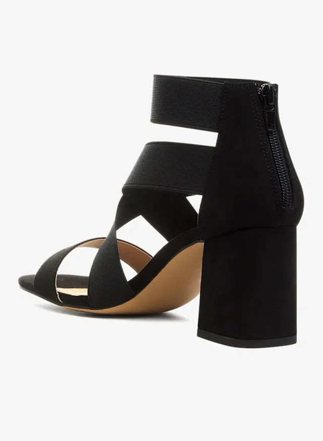 Recycled Micro Suede Block Sandals Black – image 3