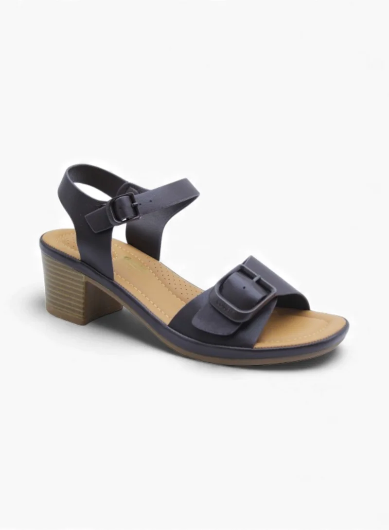 Double Buckle Block Heel Sandals