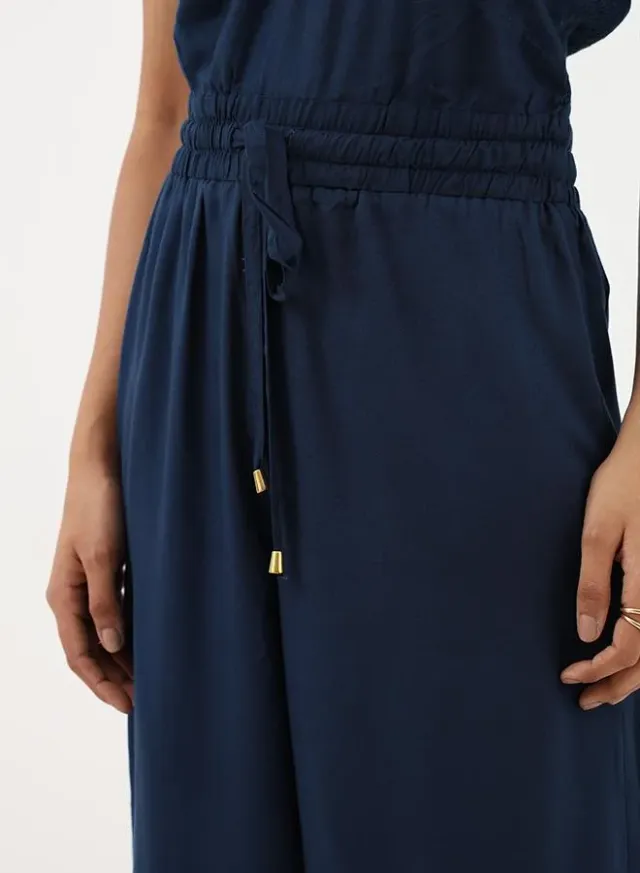 Navy Blue Printed Halter Neck Jumpsuit for Women – image 4