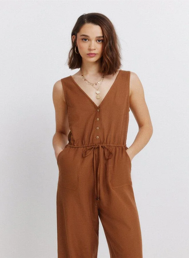 Printed Sleeveless Jumpsuit