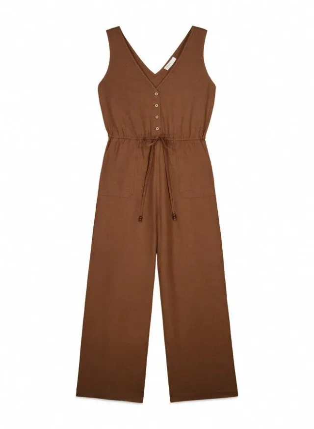 Blue Printed Sleeveless Viscose Jumpsuit for Women – image 6