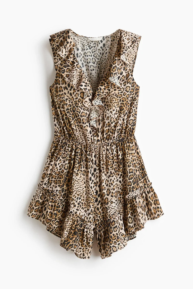 Flounced Viscose-Blend Playsuit