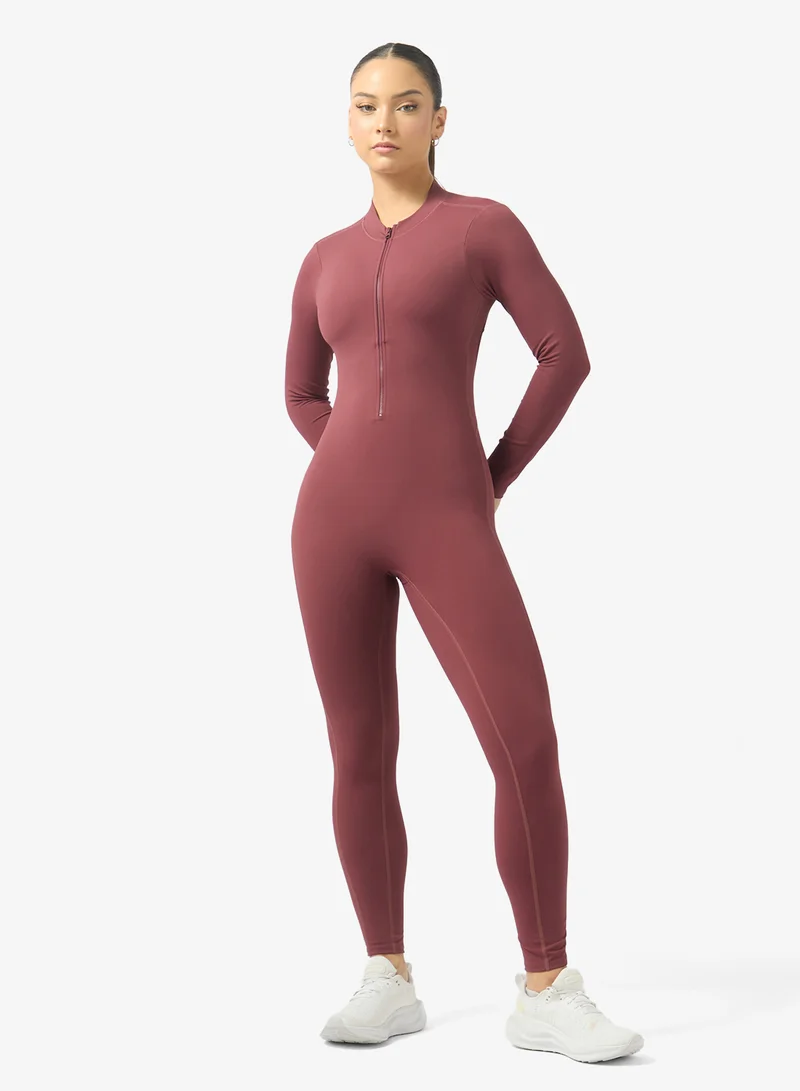 Back Cutout Zip-Up Onesie