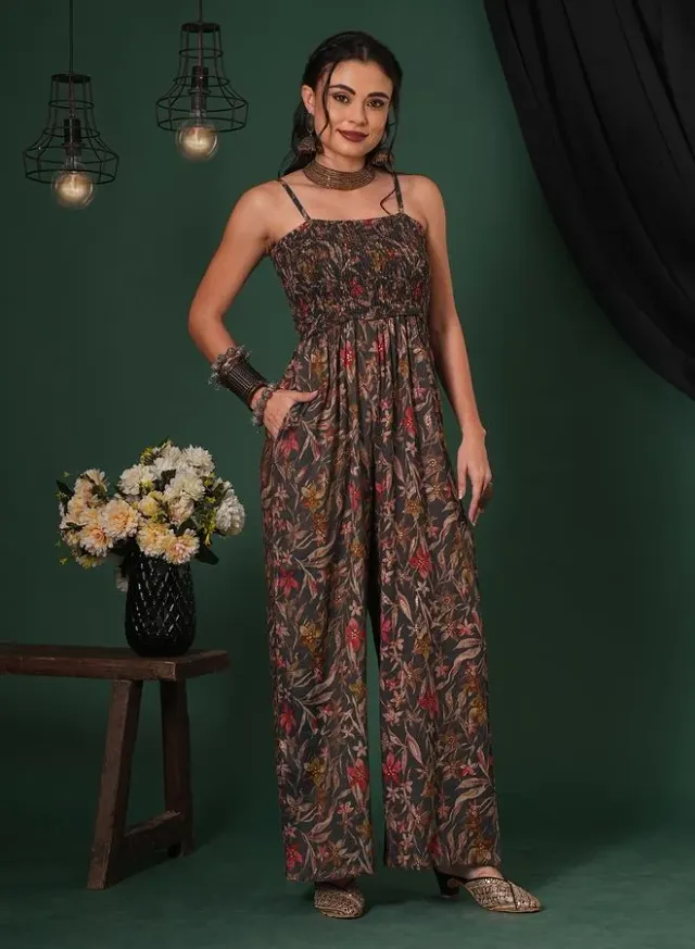 Women's Floral Strappy Jumpsuit
