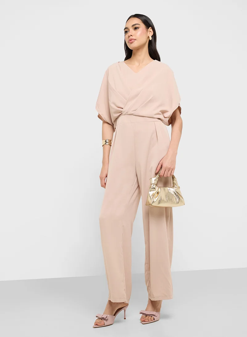 Cowl Neck Tailored Jumpsuit