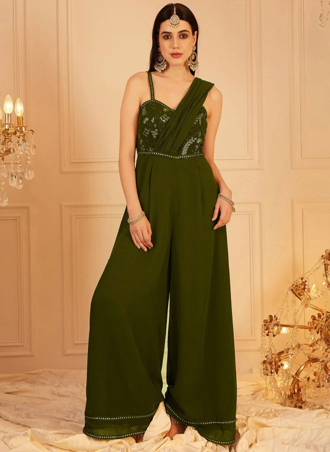Women's Basic Jumpsuit Olive Green