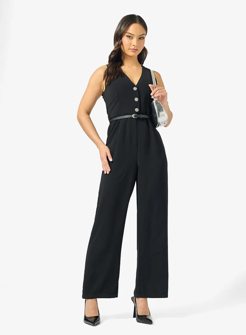 Belted Tailored Jumpsuit