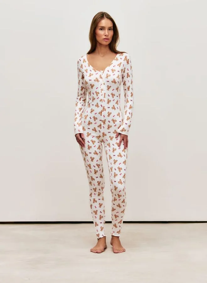Teddy Bear Jersey Jumpsuit