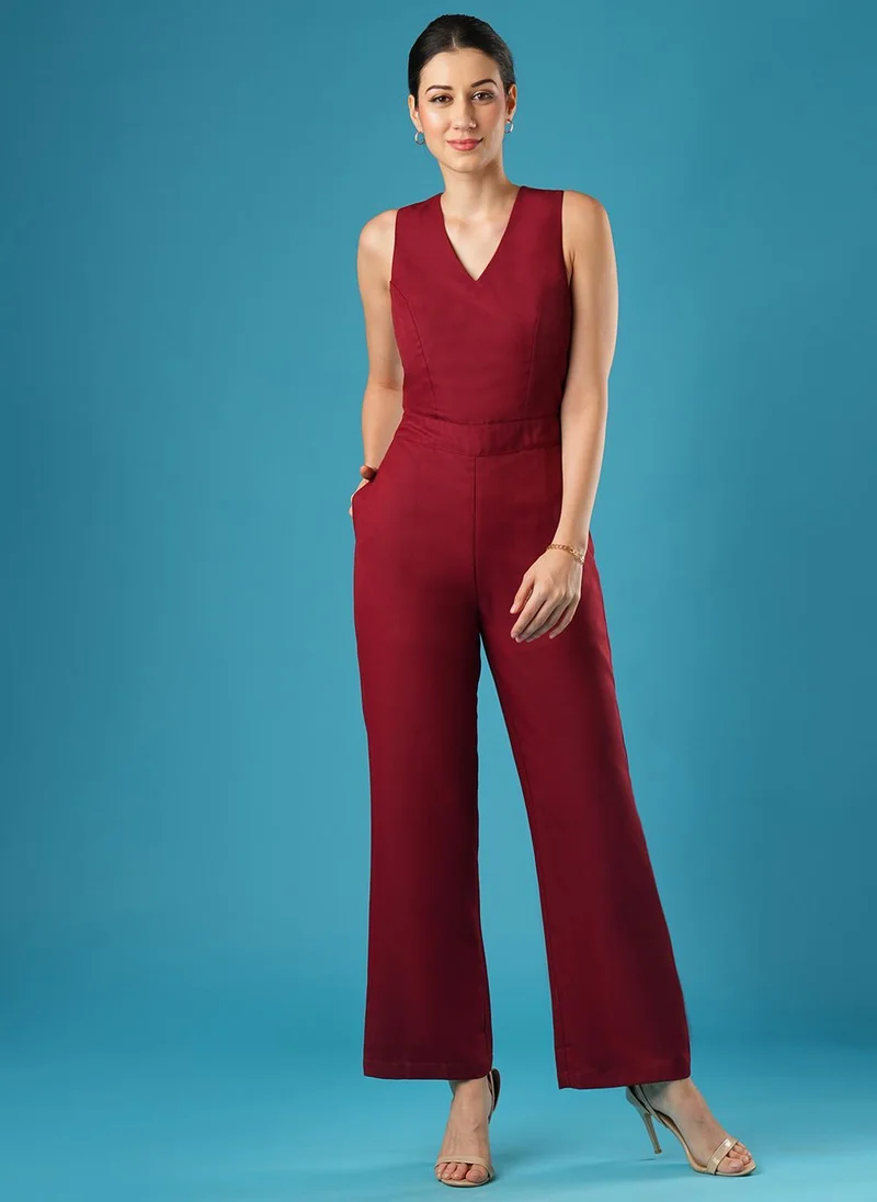 Women's V-Neck Party Jumpsuit