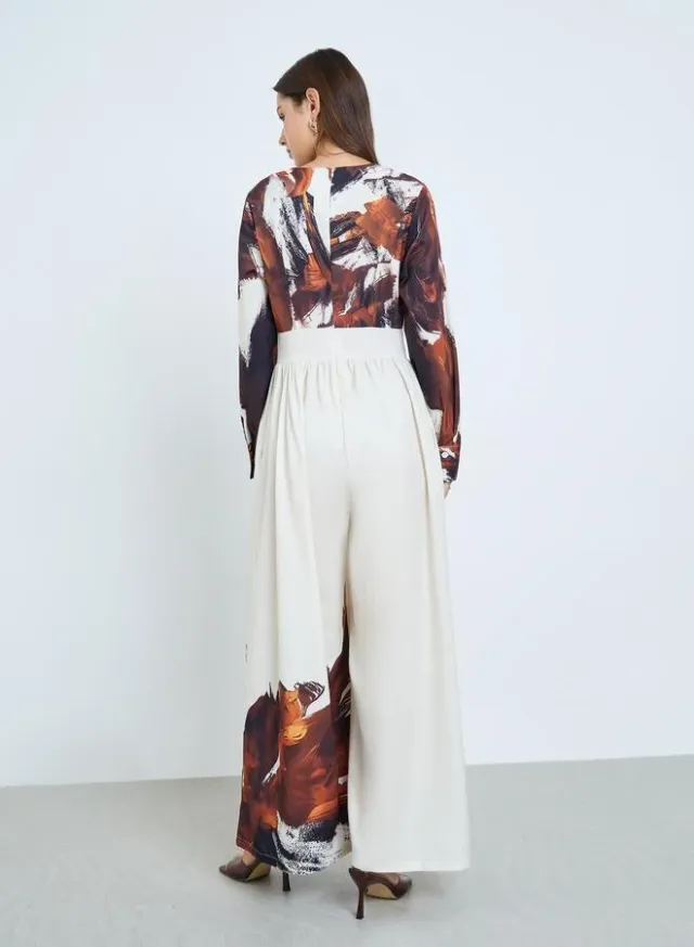 Off-White Wide-Leg Printed Jumpsuit for Women – image 4