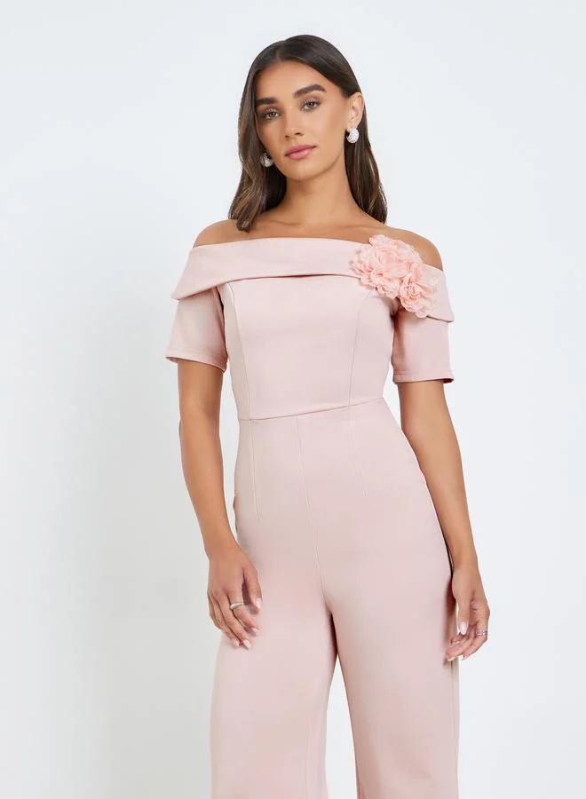 Women's Off Shoulder Corsage Jumpsuit