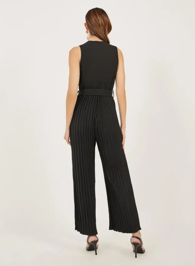 Black Striped Wide Leg Jumpsuit for Women – image 4