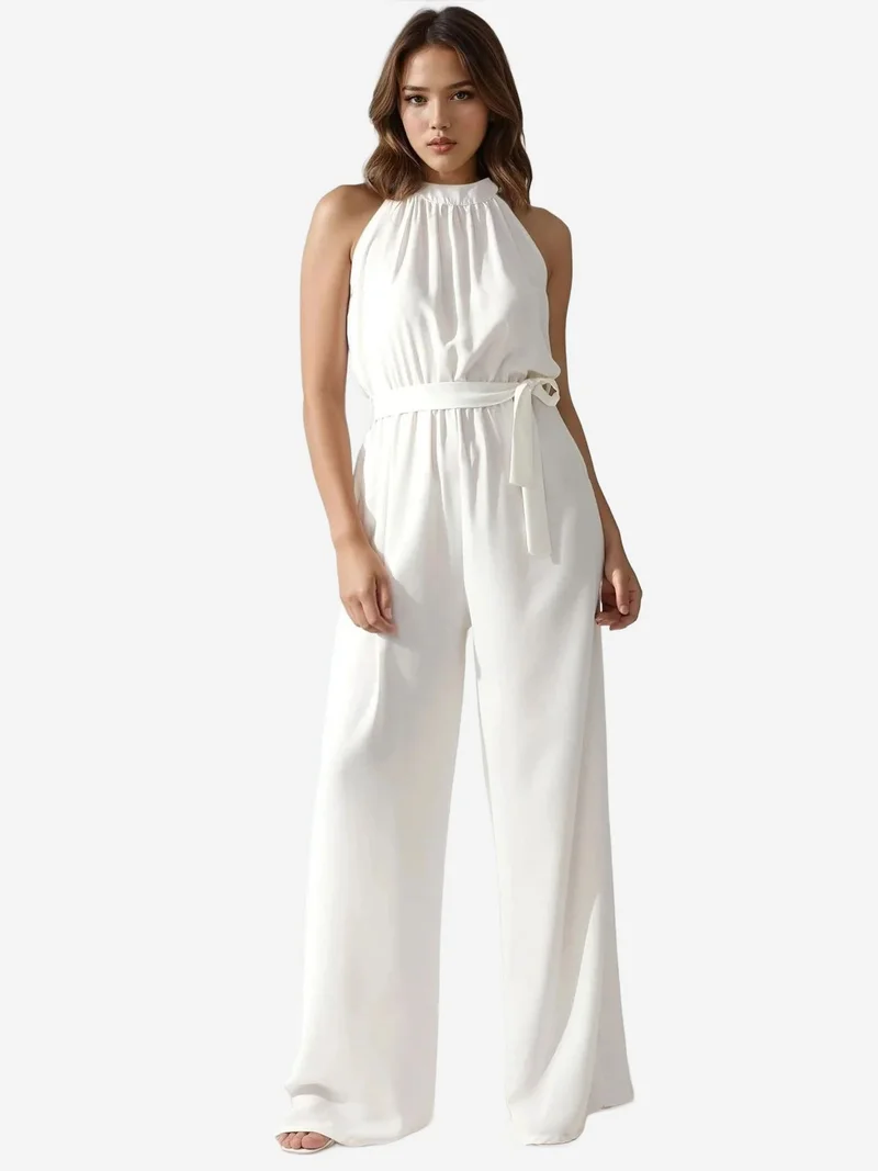 Wide Leg Halter Jumpsuit
