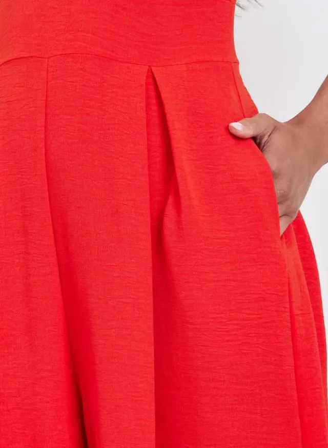 Women's Red V-Neck Sleeveless Maxi Dress – image 3