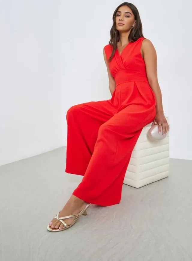 Women's Red V-Neck Sleeveless Maxi Dress – image 5