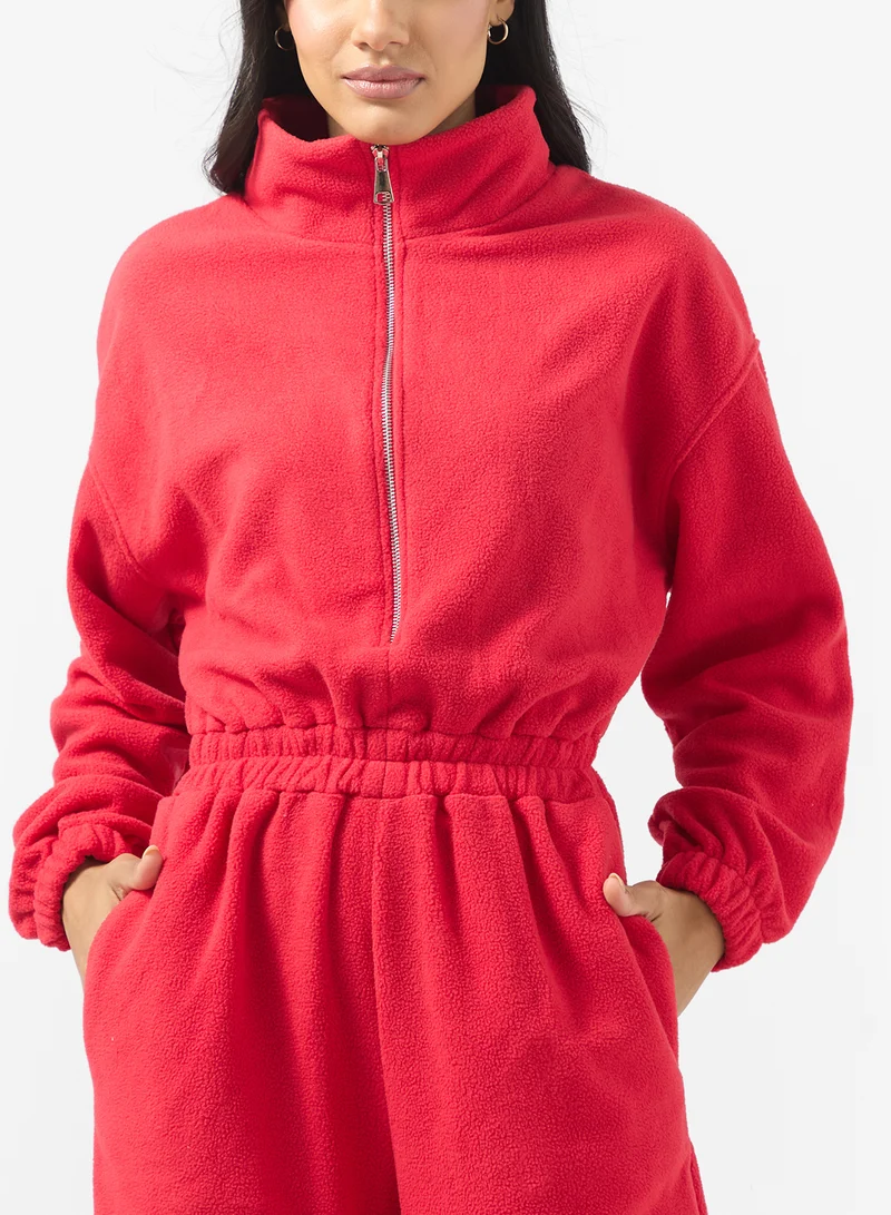 Hooded Zip Up Fleece Onesie