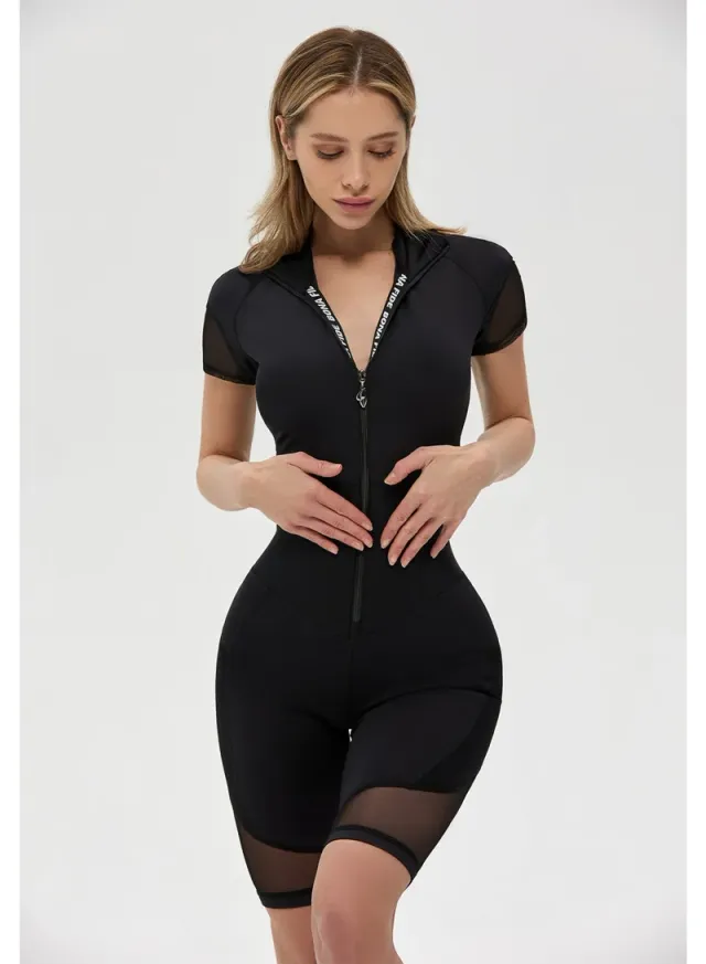 Women's One Piece Workout Jumpsuit Tummy Control