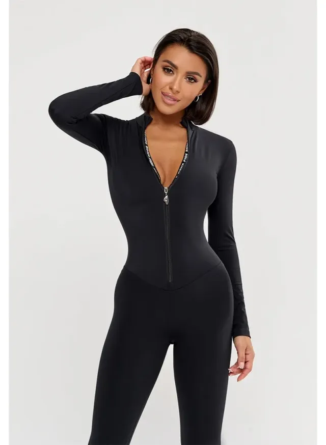 Women's One Piece Workout Jumpsuit Tummy Control