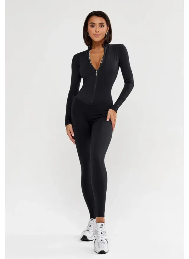 Women's One Piece Workout Jumpsuit Tummy Control – image 3
