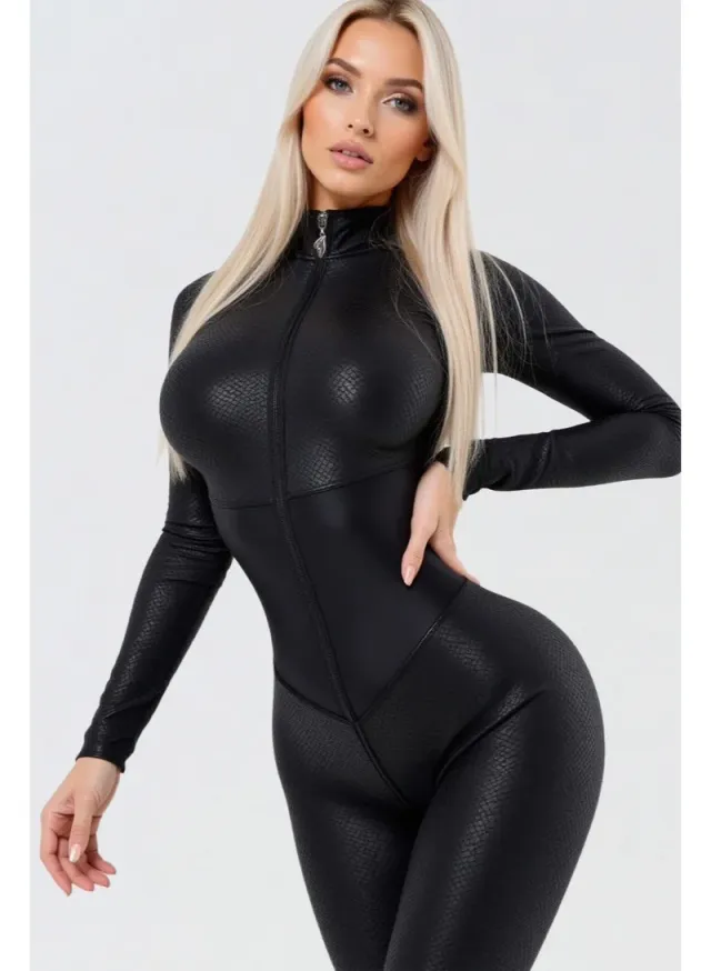 Women's One Piece Workout Jumpsuit Tummy Control
