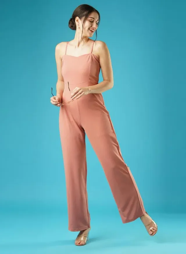 Sweetheart Strappy Straight Leg Jumpsuit