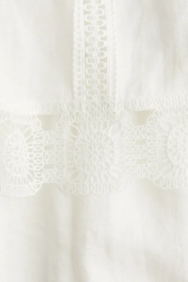White Embroidered Playsuit for Women - Sleeveless, Adjustable Straps, Short Length – image 6