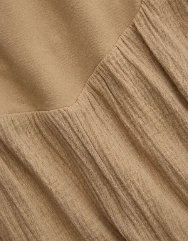 Strapless Cotton Jumpsuit in Toasted Almond for Women – image 6
