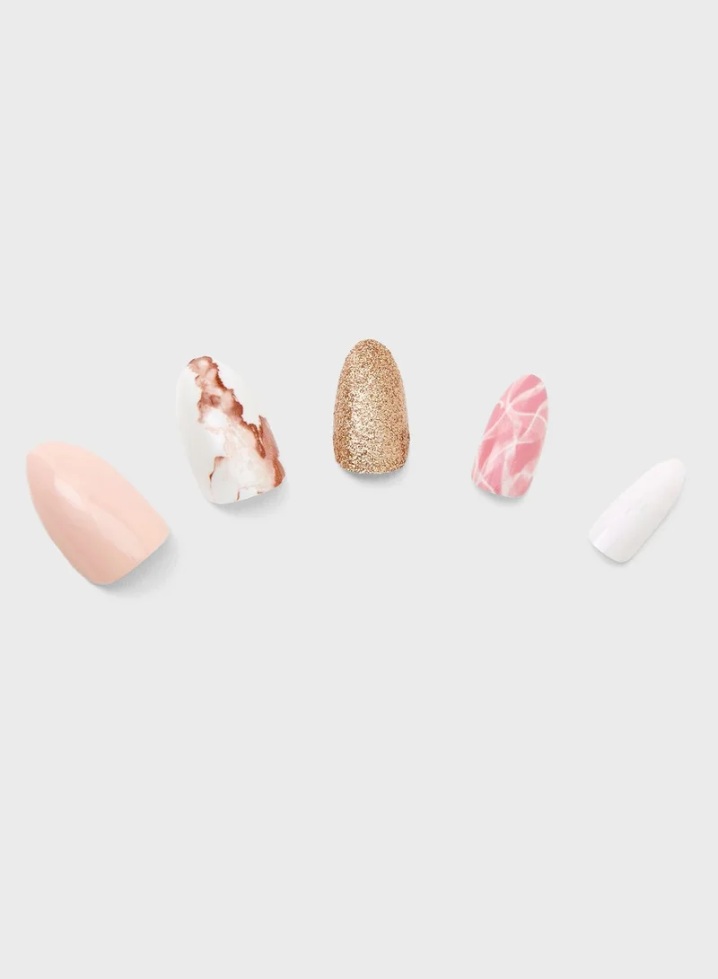 Multi Marble Faux Nail