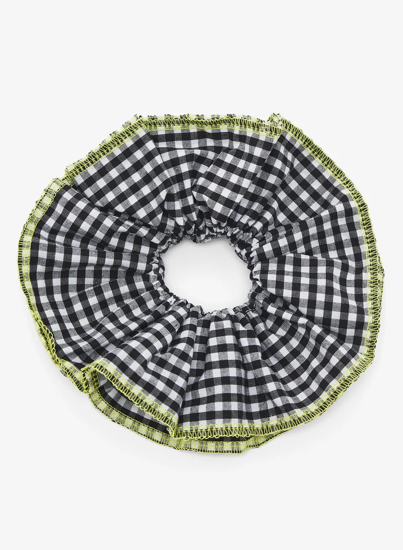 Gingham Ruffle Scrunchie
