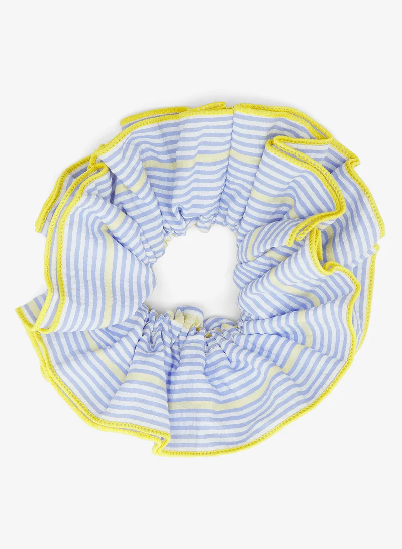 Stripe Ruffle Scrunchie