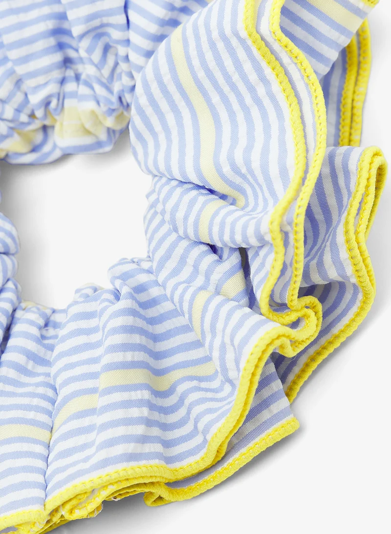 Stripe Ruffle Scrunchie