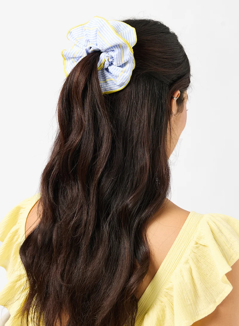 Stripe Ruffle Scrunchie