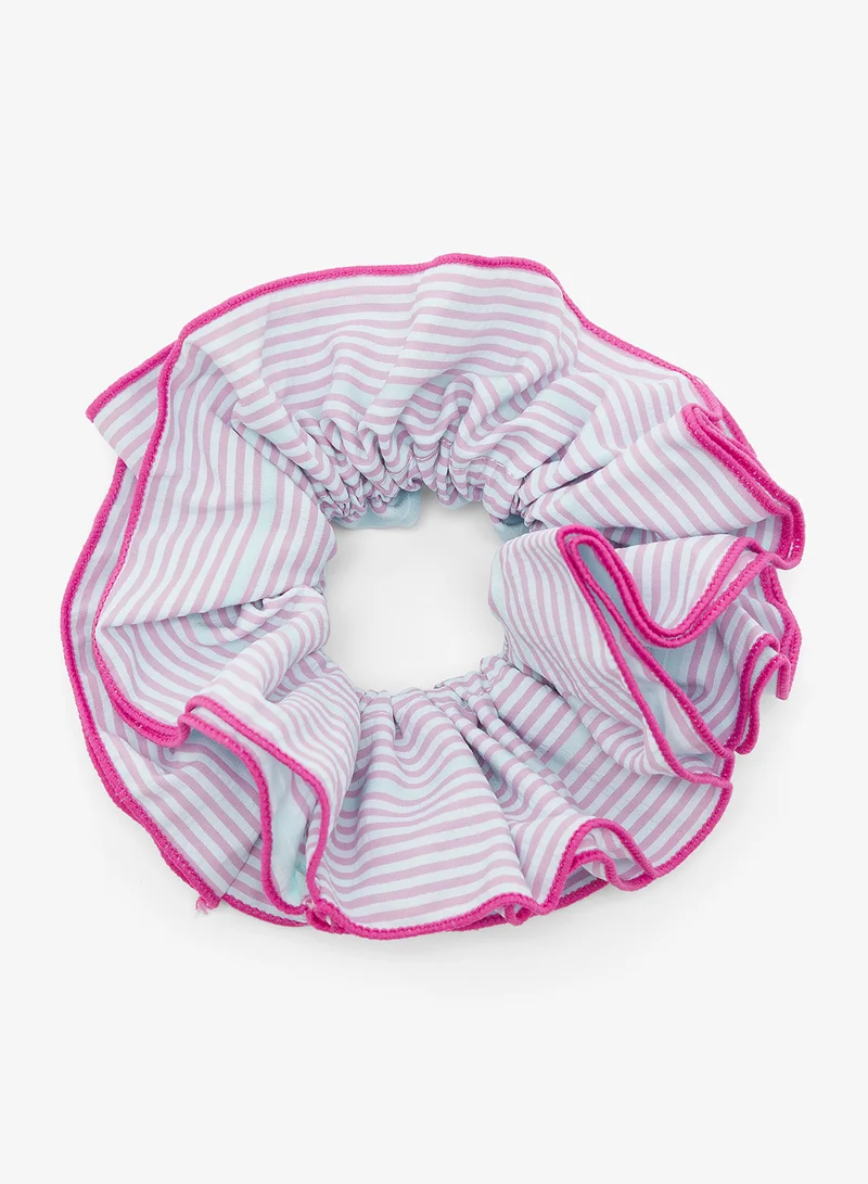 Stripe Ruffle Scrunchie