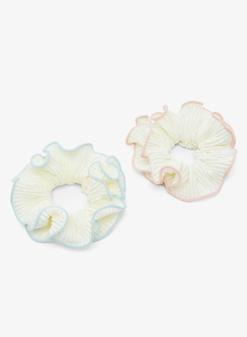 2PK Pleated Ruffle Scrunchie
